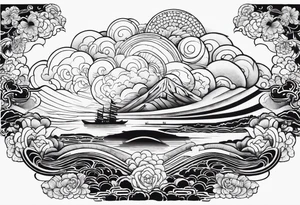 cloud, bassguitar, tattoo idea