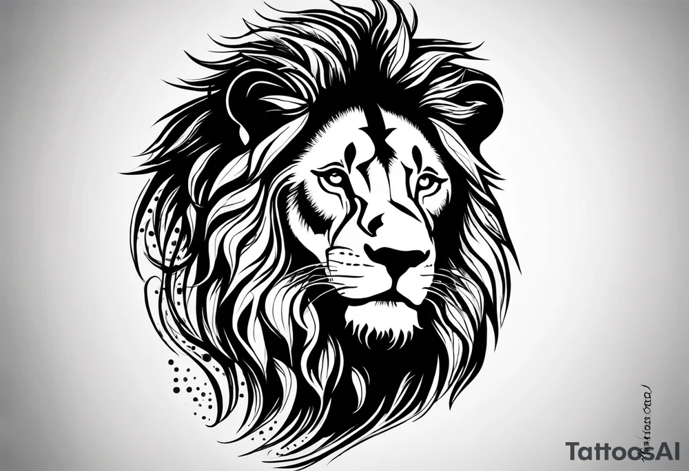 Lion silhouette  with the quote, "You would not have called to me unless I had been calling to you" tattoo idea