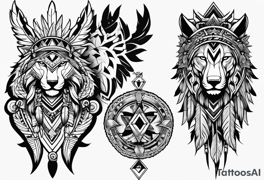 Native American, Irish, German, crest style, powerful, shoulder tattoo idea Native American, Irish, German, crest style, powerful, shoulder tattoo idea