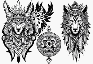 Native American, Irish, German, crest style, powerful, shoulder tattoo idea