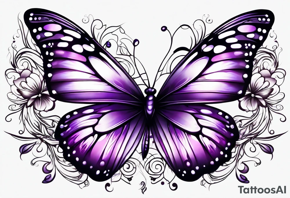 Purple butterflies tattoo idea