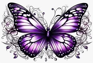 Purple butterflies tattoo idea