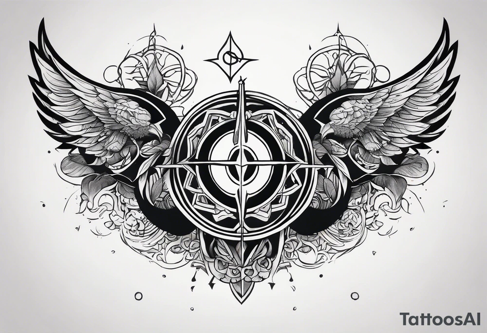 Forearm symbol of war and peace tattoo idea