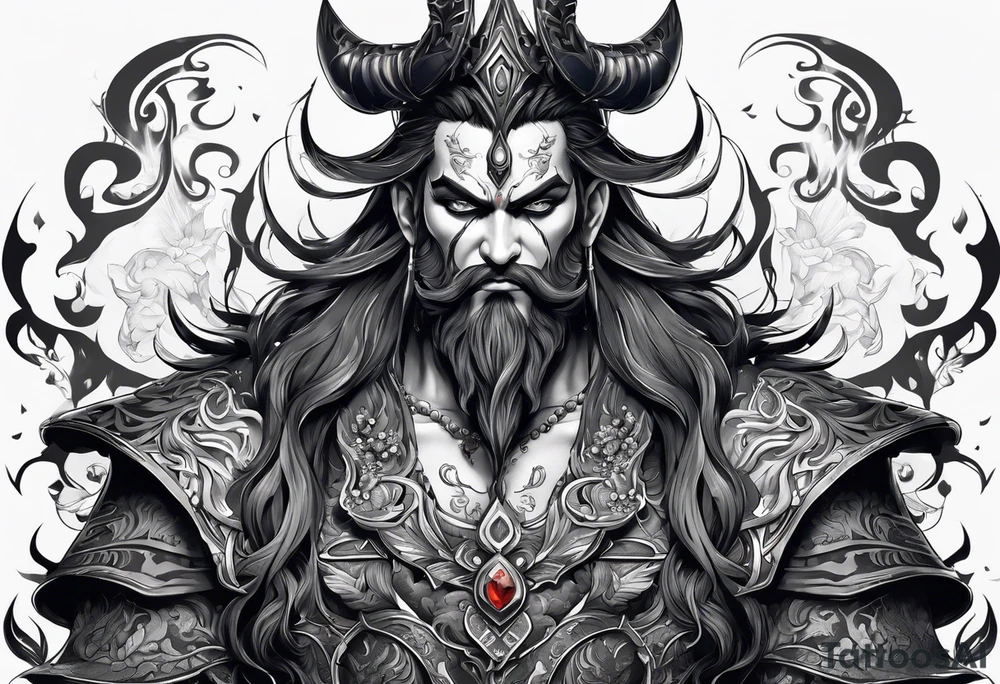 Hades with blue shadowns tattoo idea