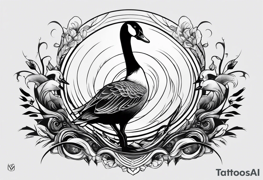 canadian goose angry tattoo idea