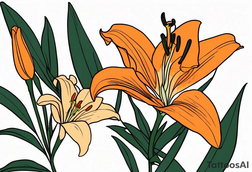 orange lily tattoo idea
