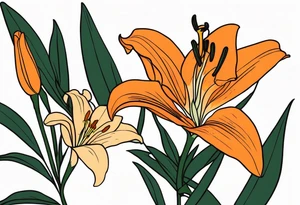 orange lily tattoo idea