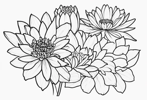 Lillies and chrysanthemums tattoo idea