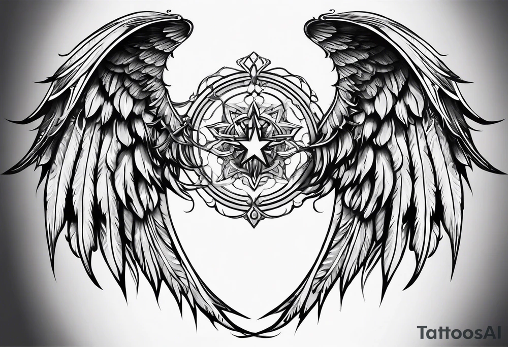 Angel and devil wings tattoo idea