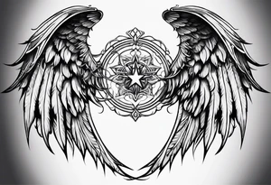 Angel and devil wings tattoo idea