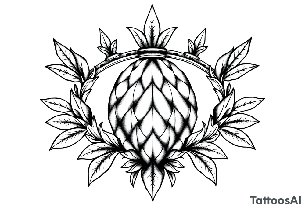 Crown bushy pineapple  vagina anus tattoo idea