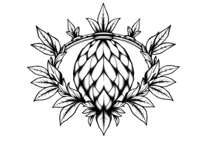 Crown bushy pineapple  vagina anus tattoo idea