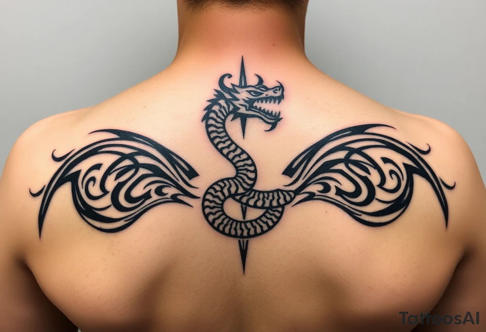Mythical serpent tattoo idea