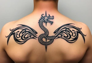 Mythical serpent tattoo idea