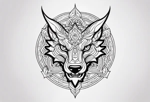 dragon head, mandala, facing front tattoo idea