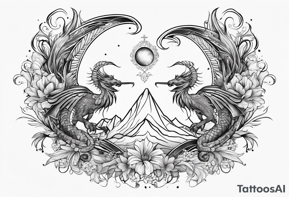 Virgo and Scorpio symbol tattoo idea