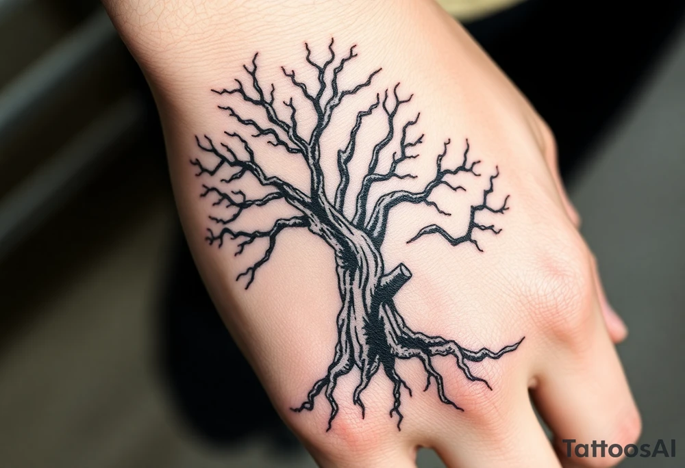 old dead majestic tree tattoo idea