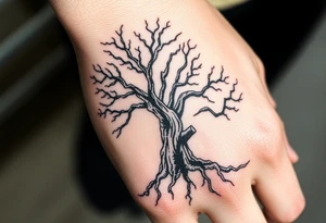 old dead majestic tree tattoo idea