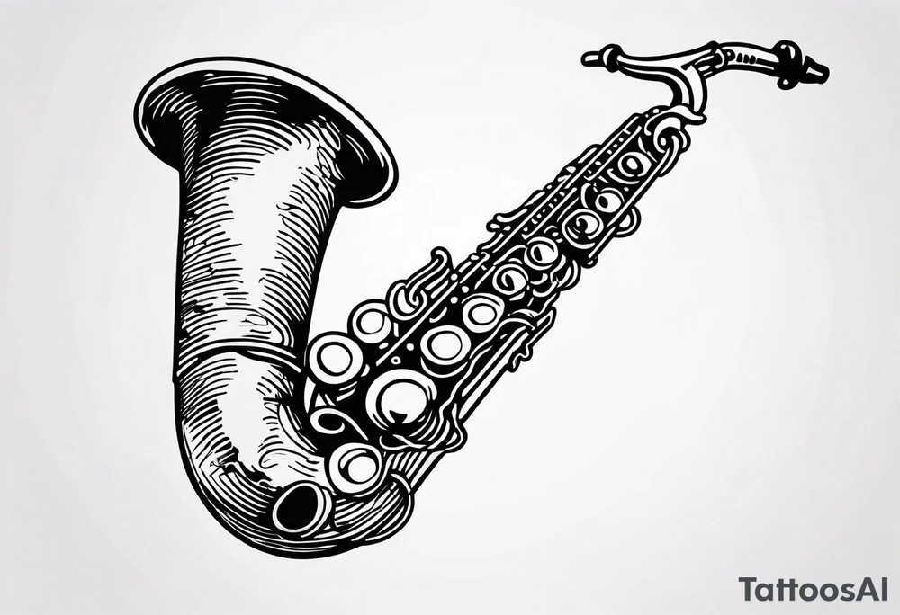 soprano sax ocean tattoo idea