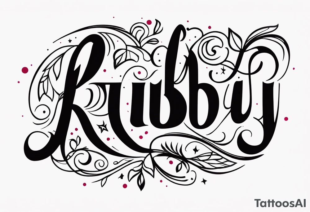 Generate a pretty tattoo with the name of: Ruby tattoo idea