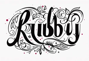 Generate a pretty tattoo with the name of: Ruby tattoo idea