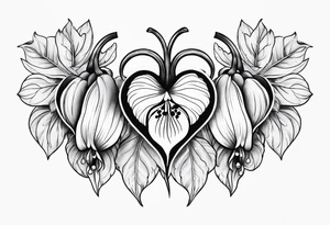 asian bleeding heart flower tattoo idea