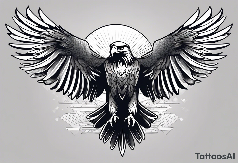 eagle full body fly vector tattoo idea