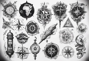maps full arm tattoo idea