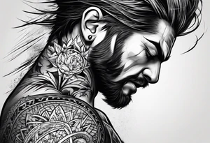 extreme anger pain on elbow tattoo idea