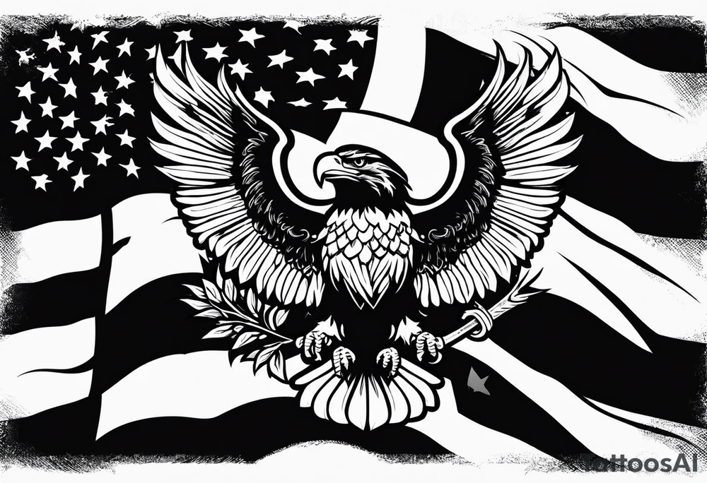 plain flag with eagle on it tattoo idea
