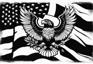 plain flag with eagle on it tattoo idea