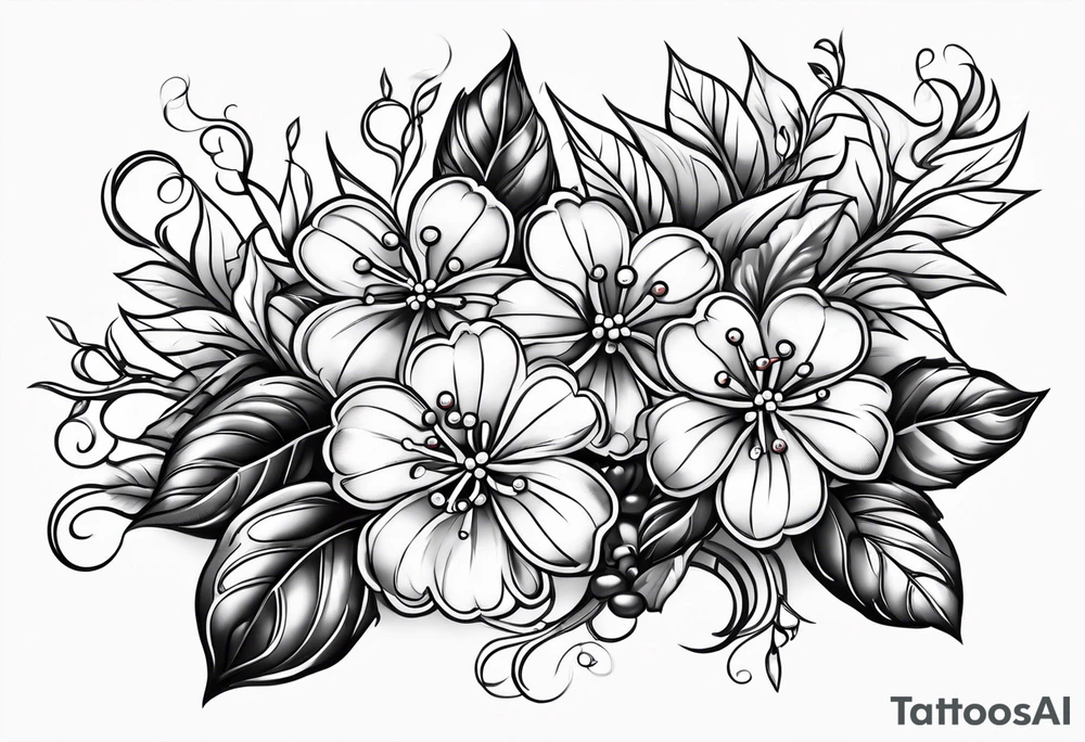 Holly berry birt flower tattoo idea