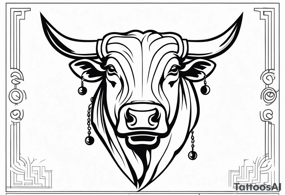 back of wallstreet bull with balls tattoo idea