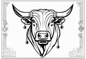 back of wallstreet bull with balls tattoo idea
