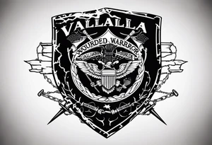Wounded warrior valhalla shield barb wire tattoo idea