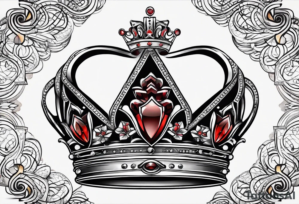 King & Queen Crown. Simplistic and detailed. fine lines Geometric design. no shading. Letters J & J included. tattoo idea
