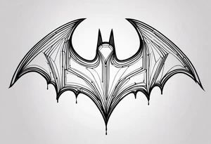 Dark and edgy batman symbol, cyber sigilism tattoo idea