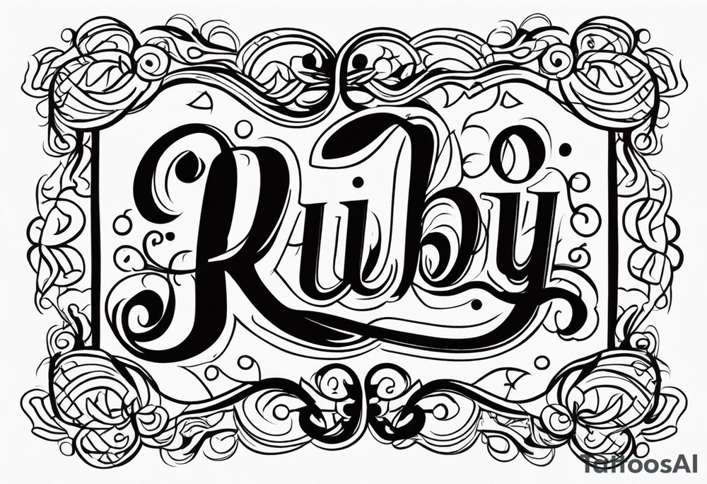 Generate a pretty tattoo with the name of: Ruby tattoo idea Generate a pretty tattoo with the name of: Ruby tattoo idea