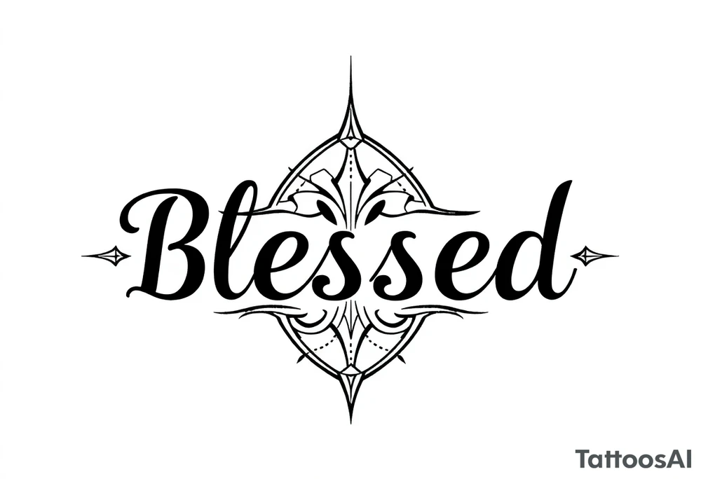 i neeee the word blessed vertically tattoo idea