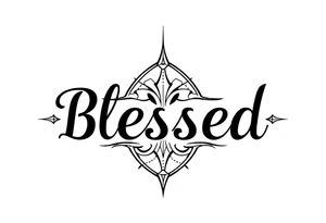 i neeee the word blessed vertically tattoo idea