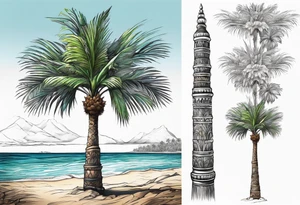 tall solitary royal palm tree tattoo idea