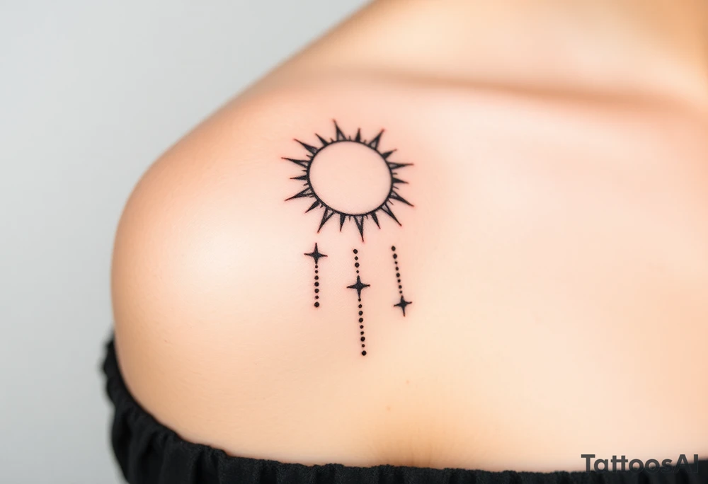 The sun the moon and the stars cascading tattoo idea