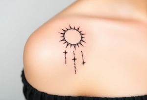 The sun the moon and the stars cascading tattoo idea