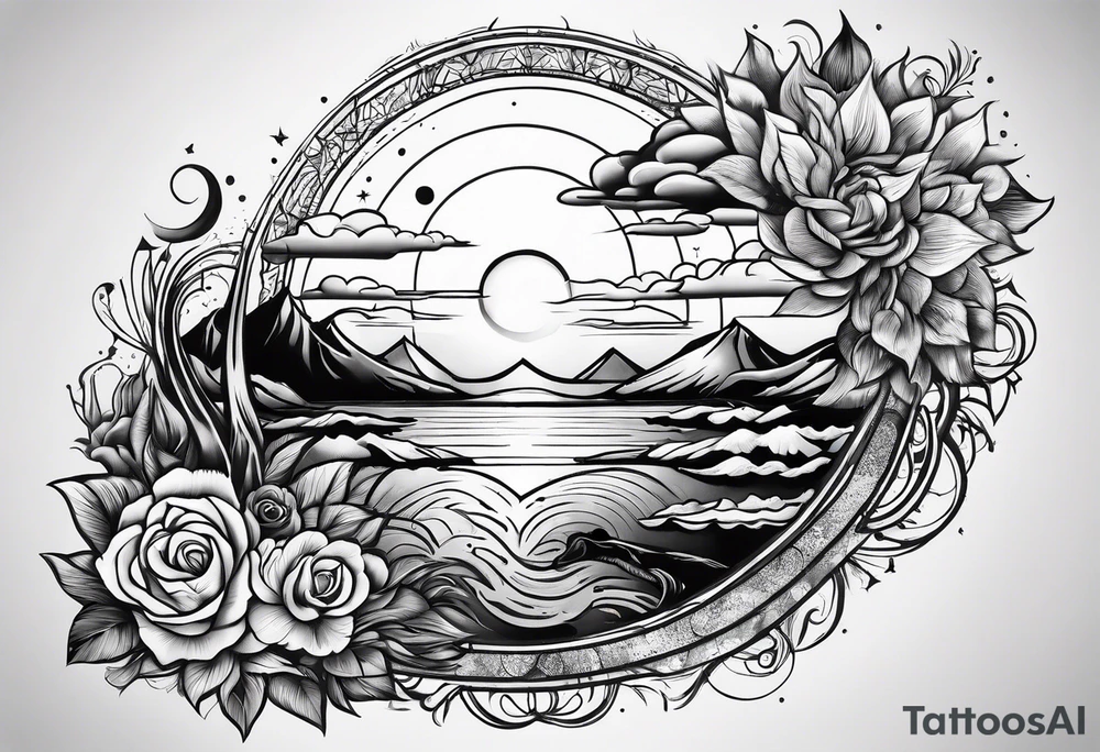 Sun set tattoo idea