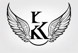 Imagine a pair of angel wings with a small halo above them. Below the wings, you could have the initials "K", "A", "S" in a flowing script, as if they’re gently floating beneath the wings. tattoo idea