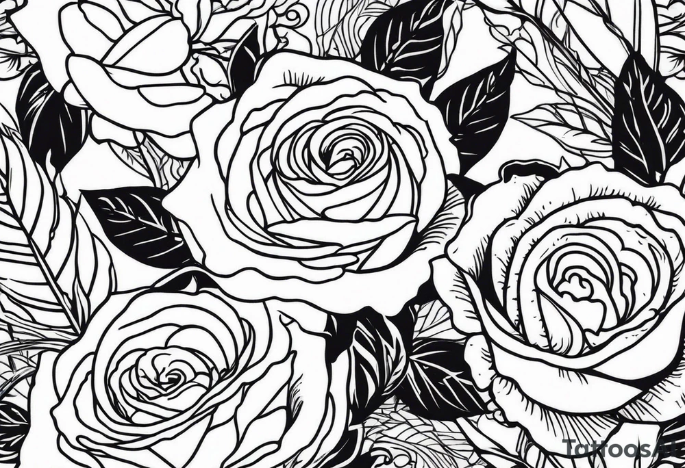 Roses and ornemental tattoo idea