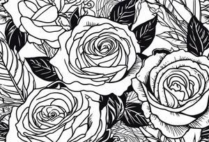 Roses and ornemental tattoo idea