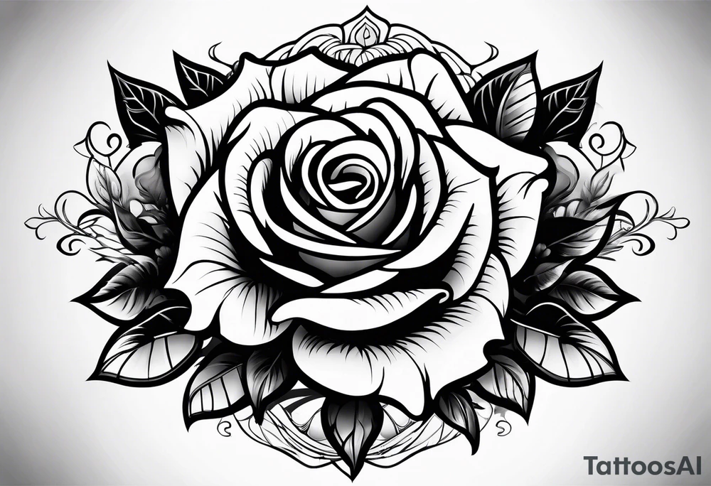 Gothic rose tattoo idea