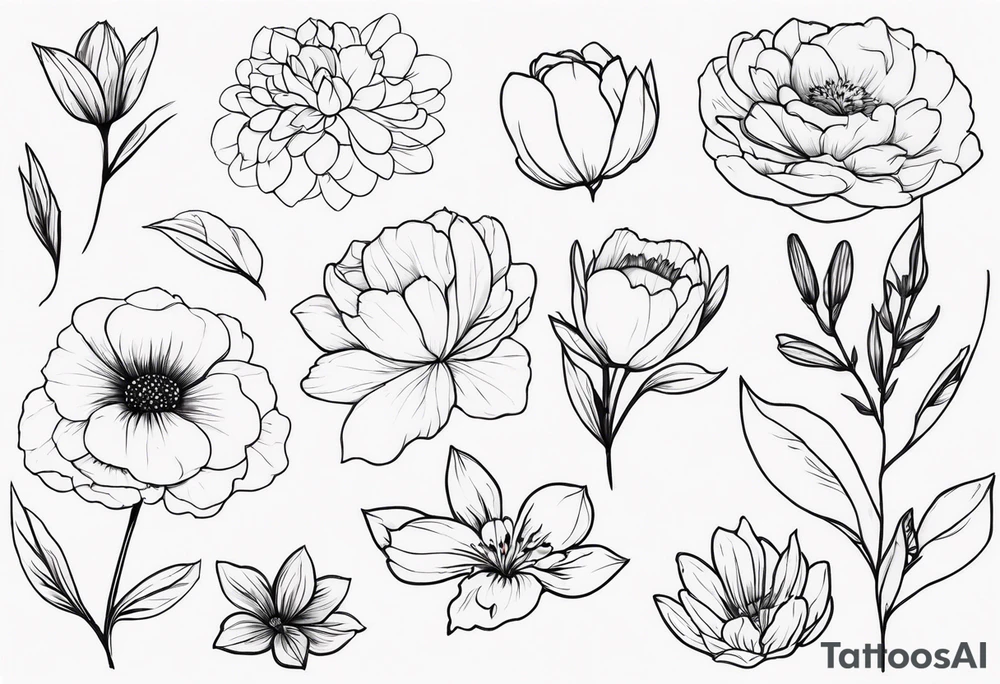 birth flowers tattoo idea