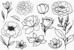 birth flowers tattoo idea